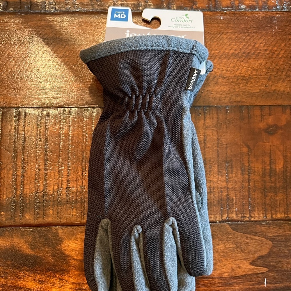 Isotoner Men's Charcoal and Slate Gloves